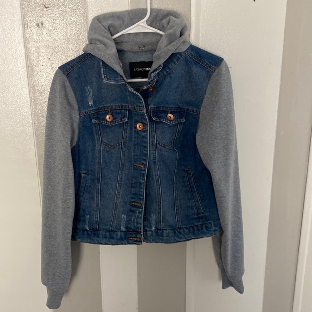 Fashion Nova- His Name Was Tustin Denim Jacket - Medium Wash, Size: Large